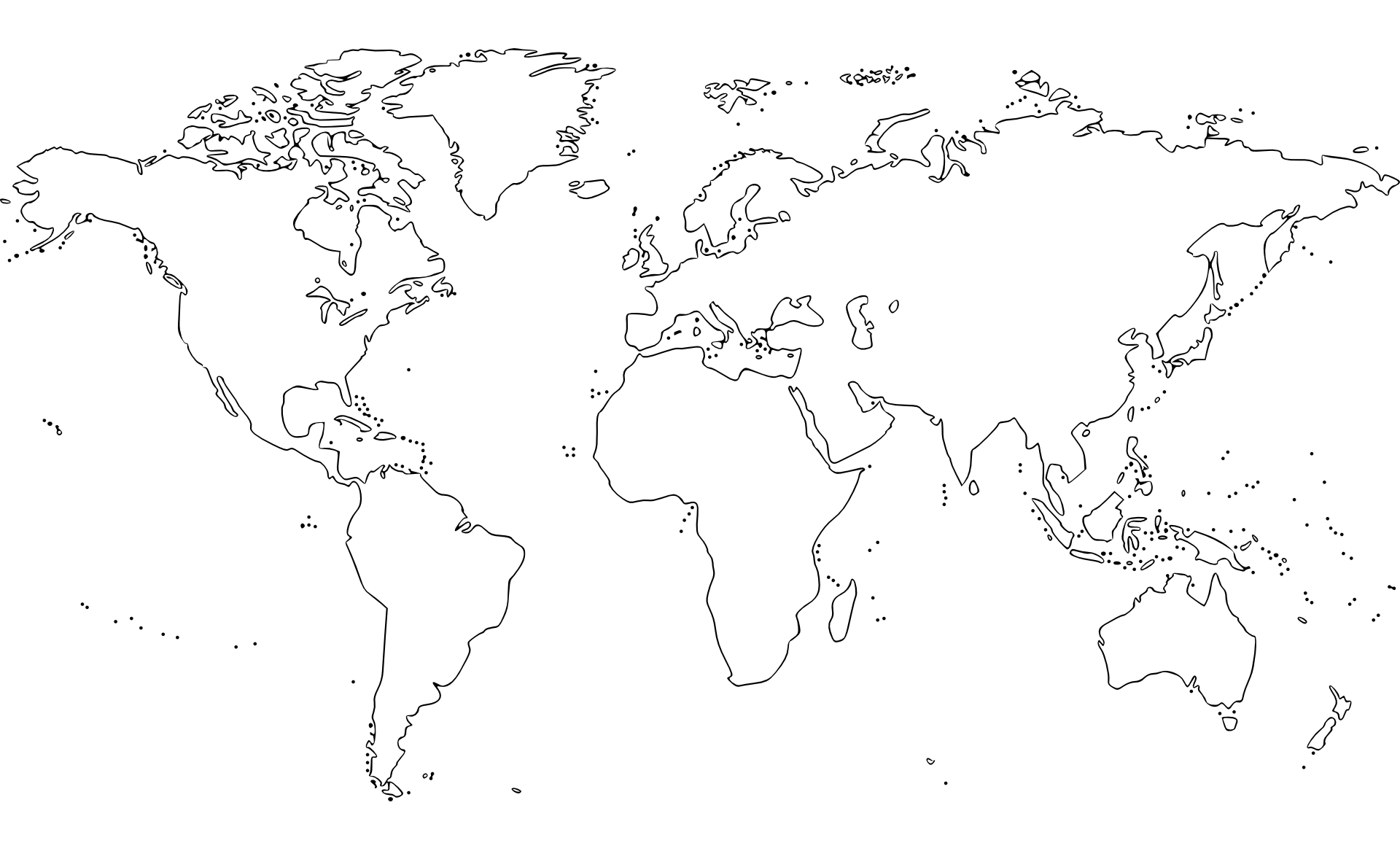 blank world geography map