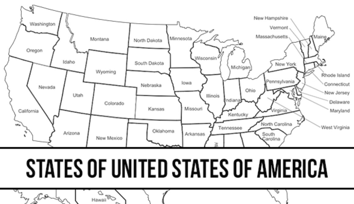 United States Of America Map With States Names Your Home Teacher