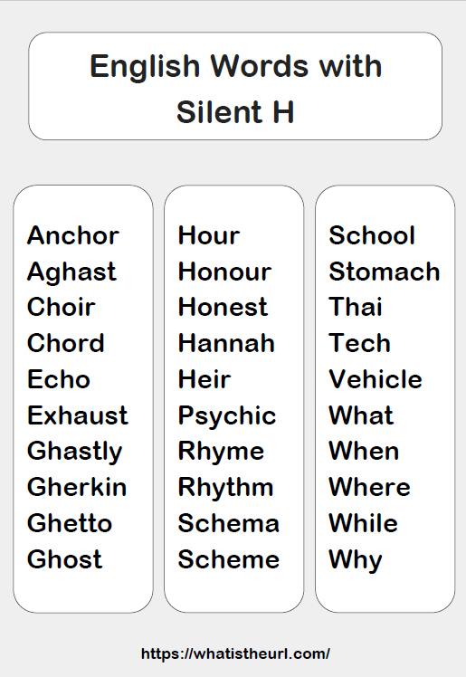 esl phonics world silent letter worksheets - silent h words english