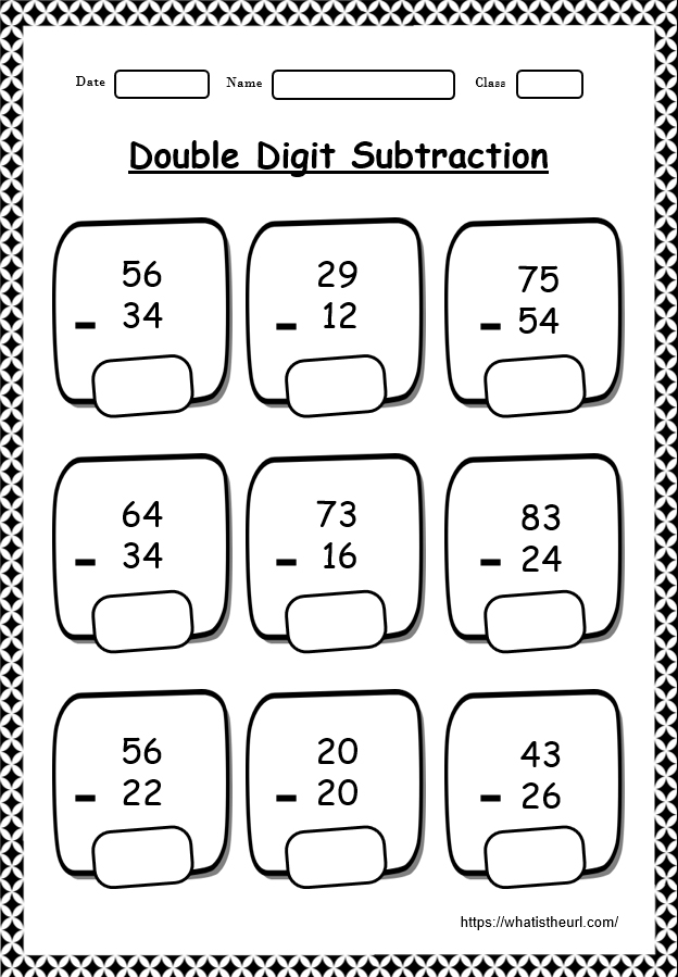 subtraction-double-digit-worksheet
