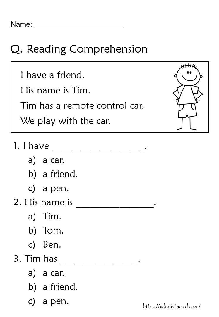 English Comprehension Worksheets