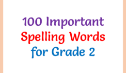 spelling words for grade 2