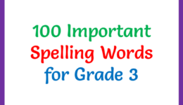 Important Spelling Words for 3rd Grade