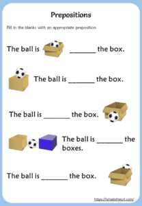 Fill in the blanks with an appropriate preposition Worksheet
