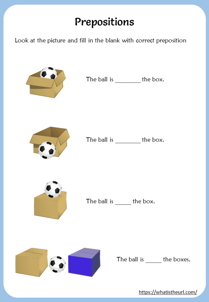 Learn Prepositions with Pictures worksheet