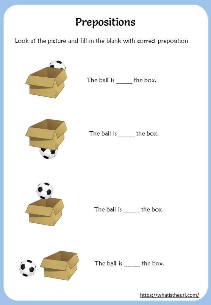 Learn Prepositions with Pictures worksheet