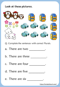 Printable Plurals Worksheet For 1st Grade