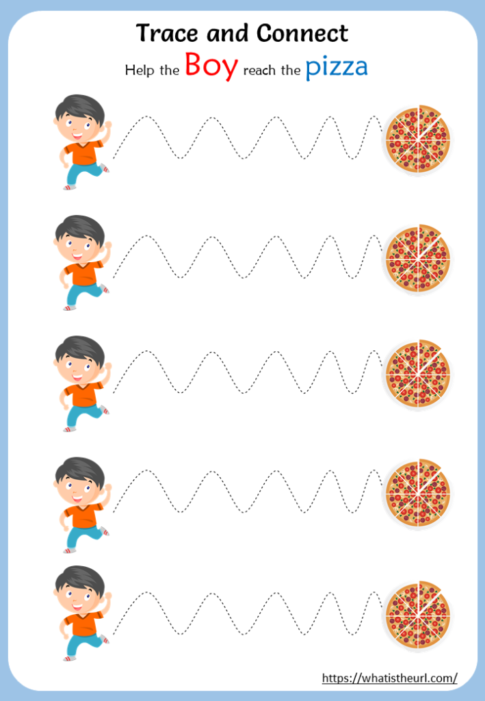 Trace and Connect Lines Worksheets for Kids