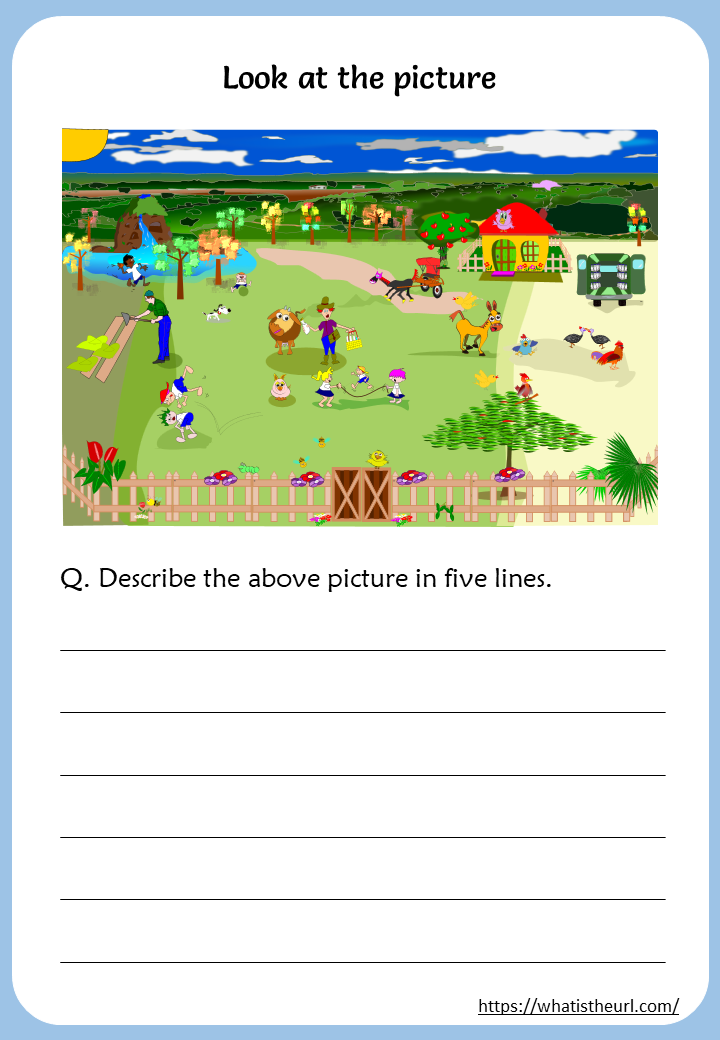 Describe The Picture Worksheets With Answers