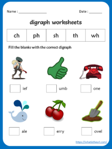 Digraph Worksheet