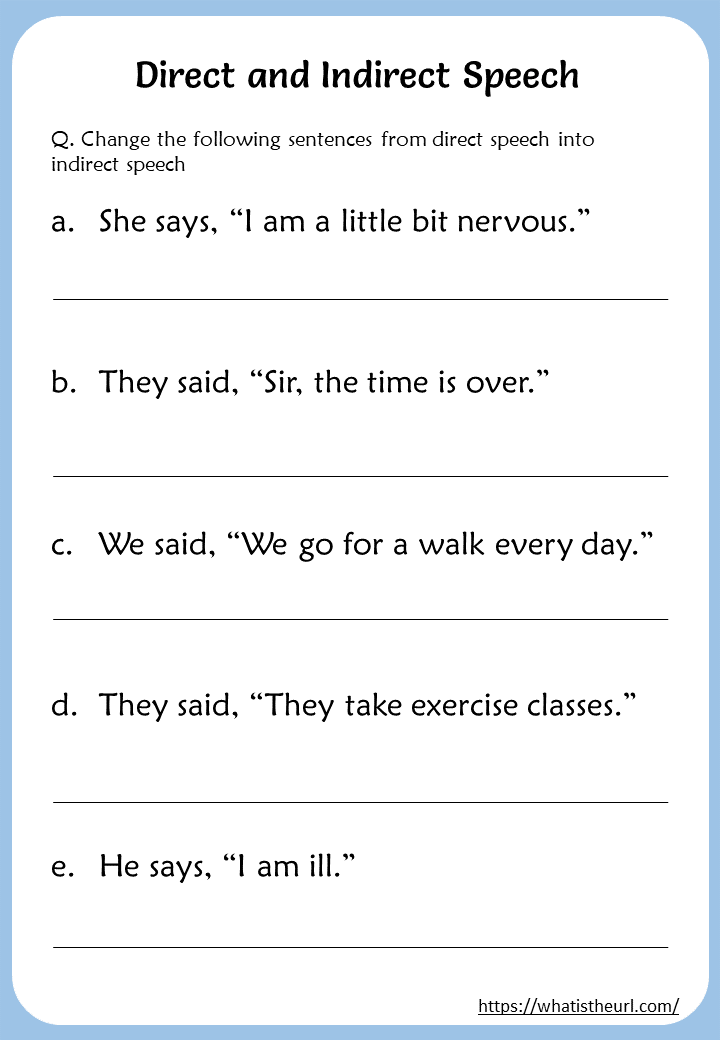pdf reported speech exercises