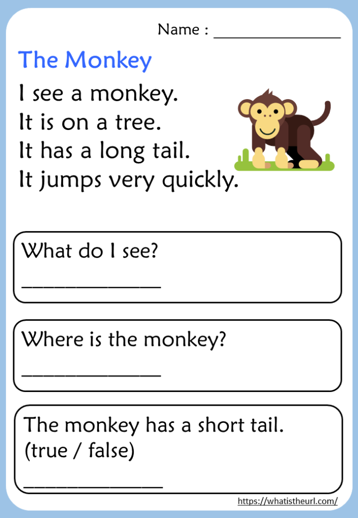 kindergarten reading comprehension passages