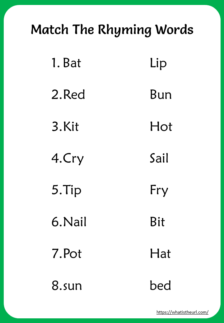 match-the-rhyming-words-worksheets - Your Home Teacher