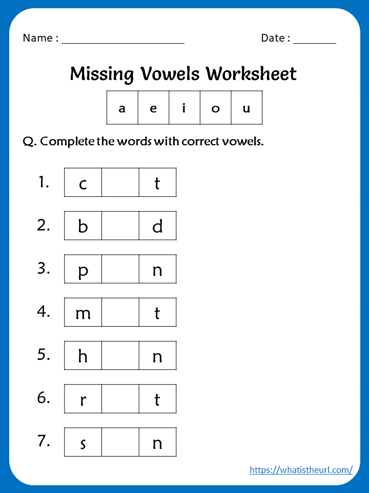 missing vowels worksheet for grade 1 your home teacher