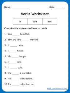 Is, are, am worksheet