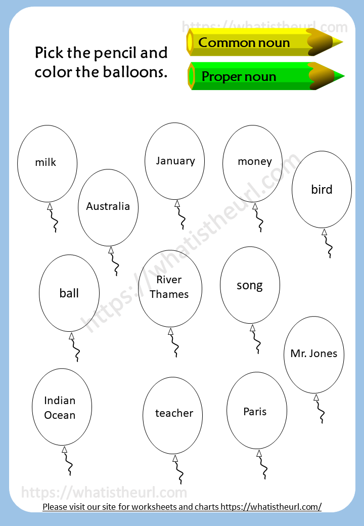 Separate Common And Proper Nouns Worksheets