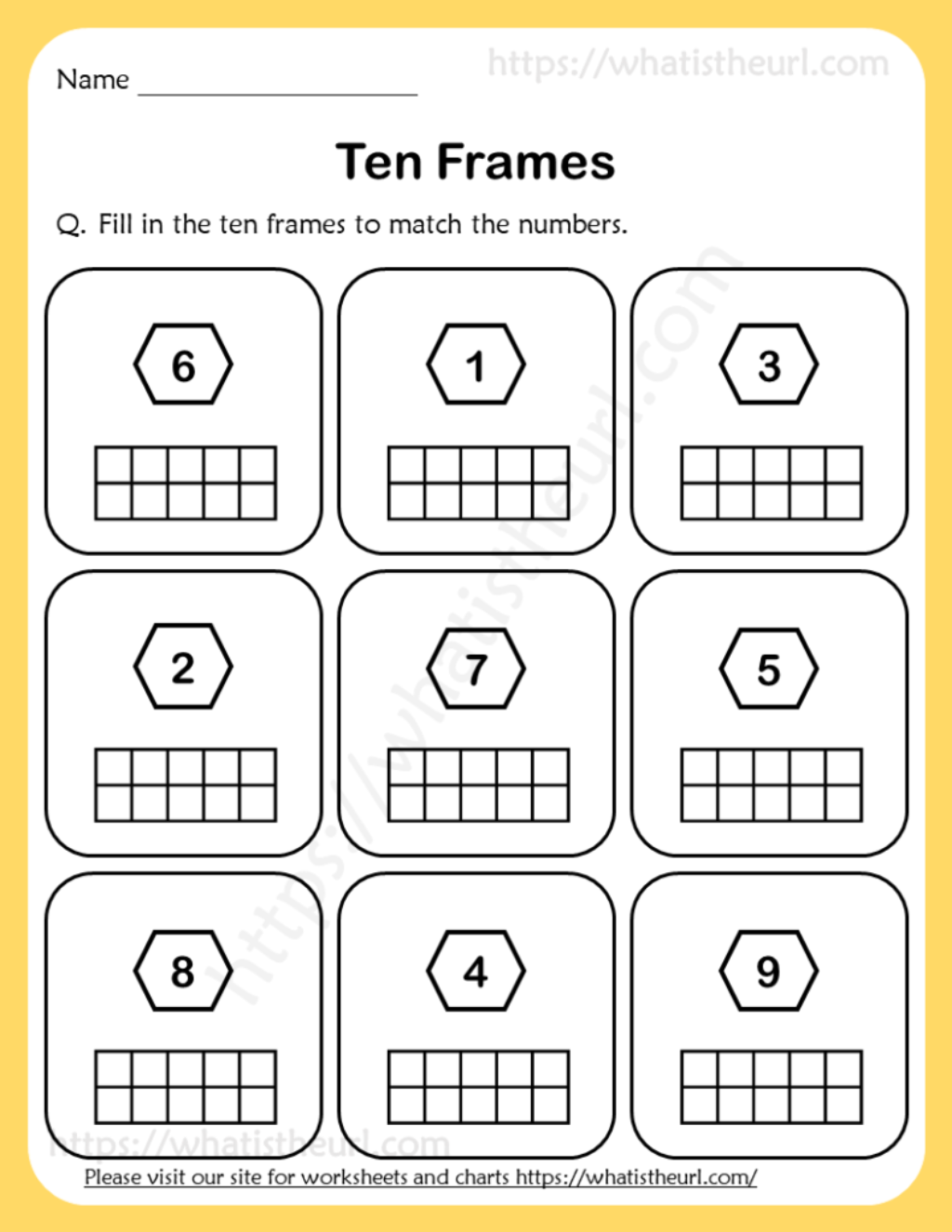 Ten Frames Worksheets - Your Home Teacher