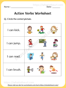 Action Verbs Worksheet For 1st Grade - Your Home Teacher