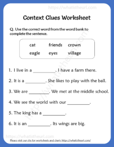 Context Clues Worksheet for Grade 3