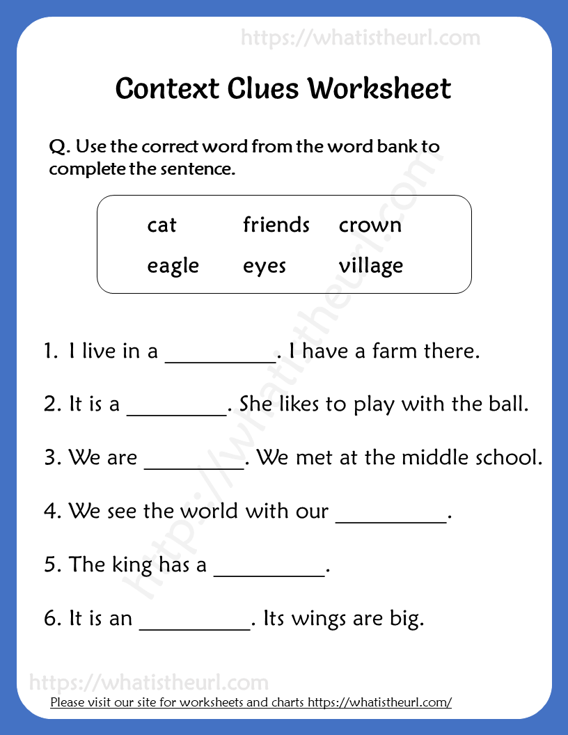 Context Clues Worksheets 3rd Grade Printable Free