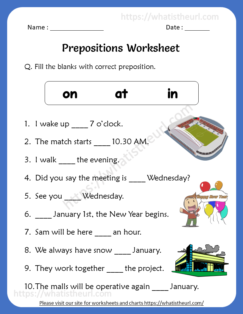 Preposition worksheets for 4th grade rel 2 Your Home Teacher
