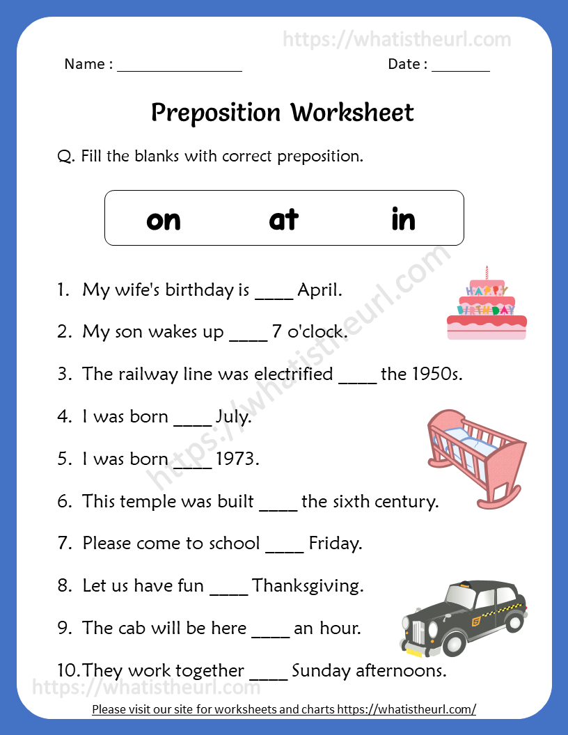 grade 4 prepositions worksheet