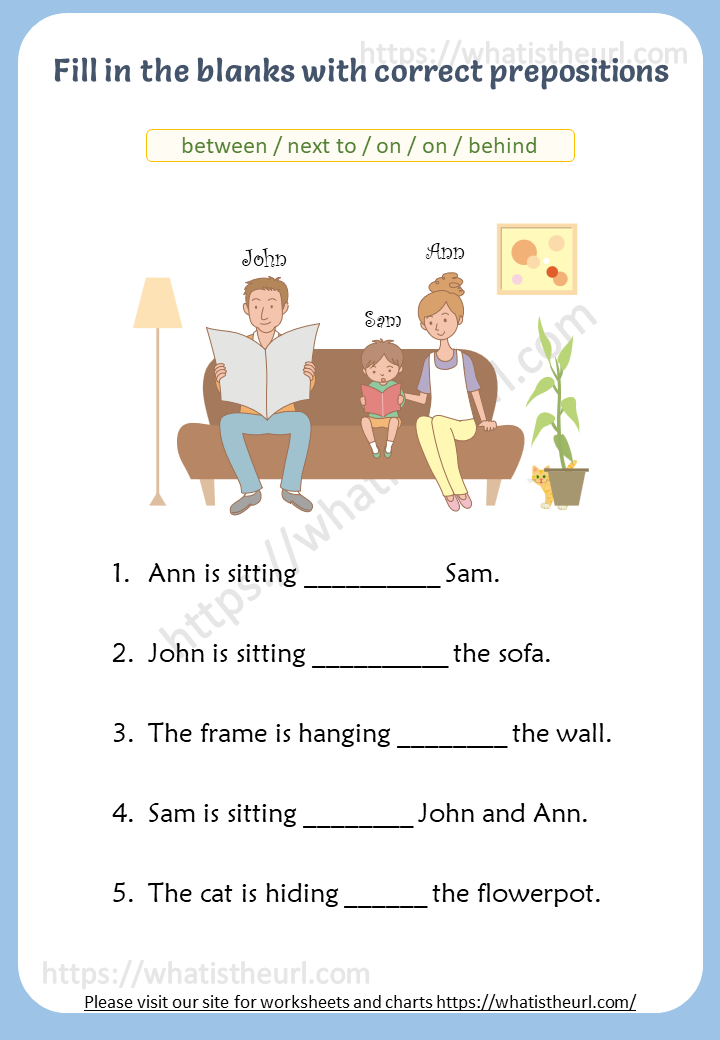 Types Of Preposition Worksheet