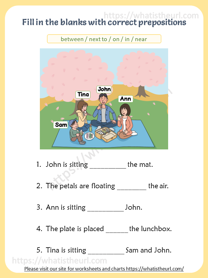 prepositions visual vocabulary worksheets your home teacher