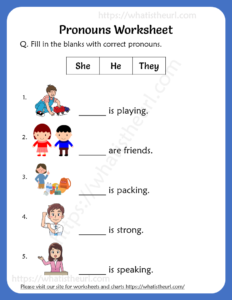 Pronouns Worksheets For 2nd Grade