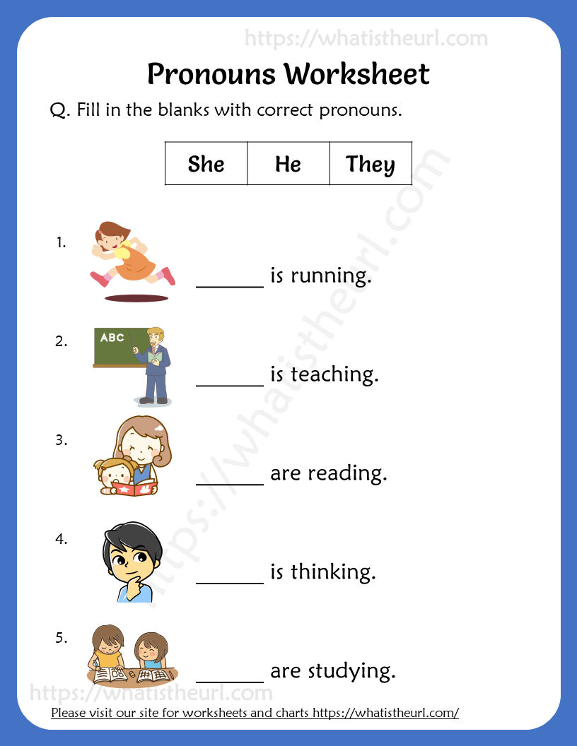 Pronouns worksheets for grade 2 rel 2 Your Home Teacher