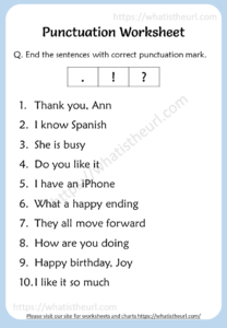 Punctuation Worksheets for 2nd Grade