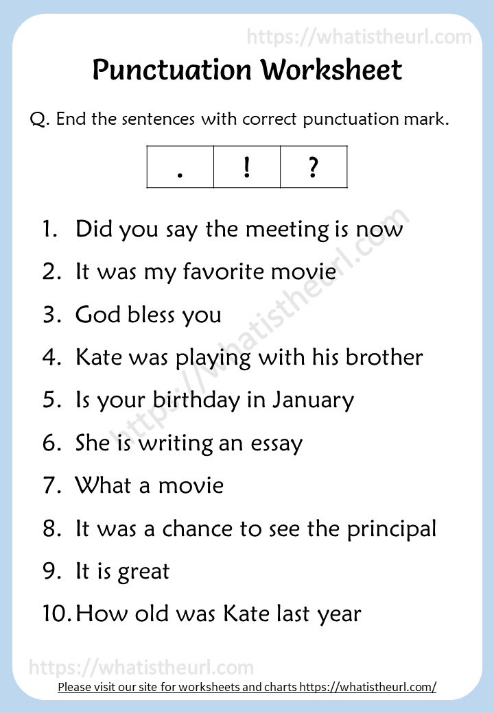 What Is Punctuation For Grade 3