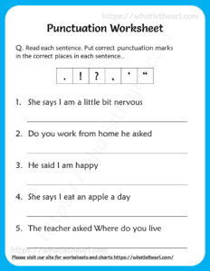 Punctuation Worksheets for 6th Grade