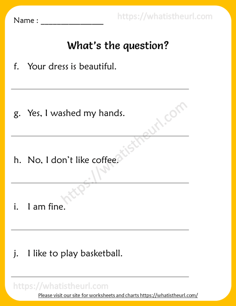 Question Formation Worksheets For 4th Grade - Your Home Teacher