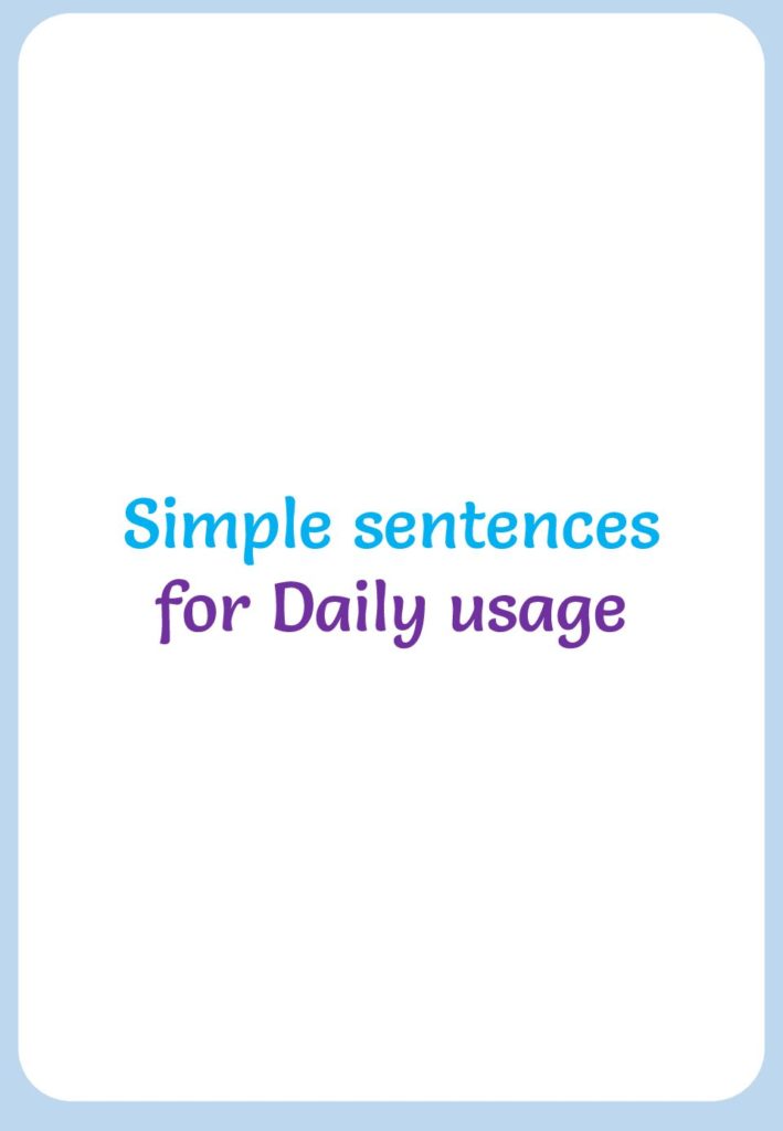 Simple Sentences For 2nd Class