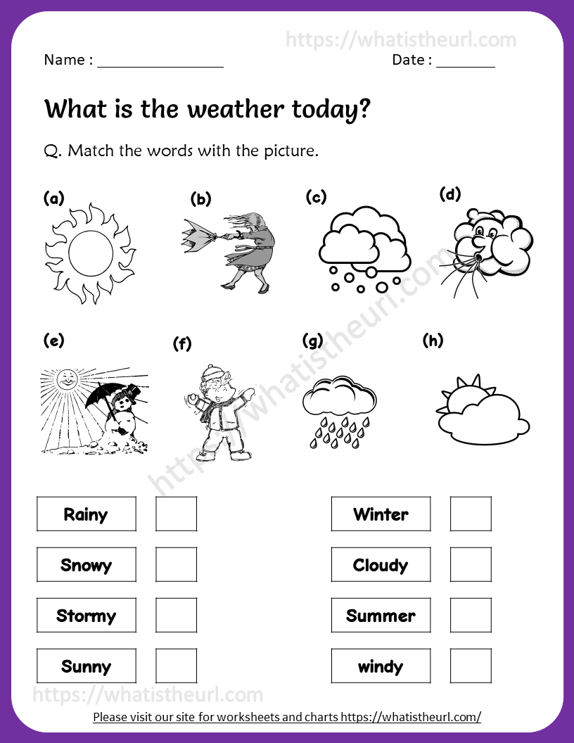 What s The Weather Printable Matching Worksheet Lupon gov ph