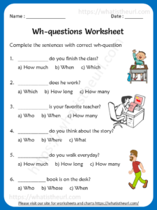 Wh-questions Worksheets For Kids