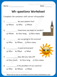 Wh-questions Worksheets For 4th Grade