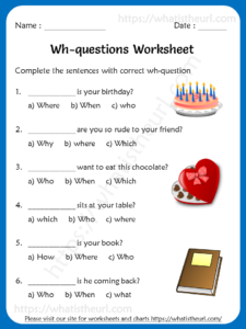 Wh-questions Worksheets For 5th Grade
