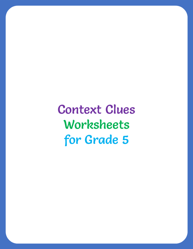 Context Clues Worksheet for Grade 5