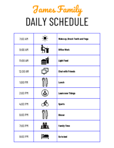 Editable Daily Family Schedule in PowerPoint