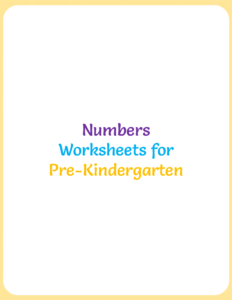 Numbers Worksheets for Pre-Kindergarten