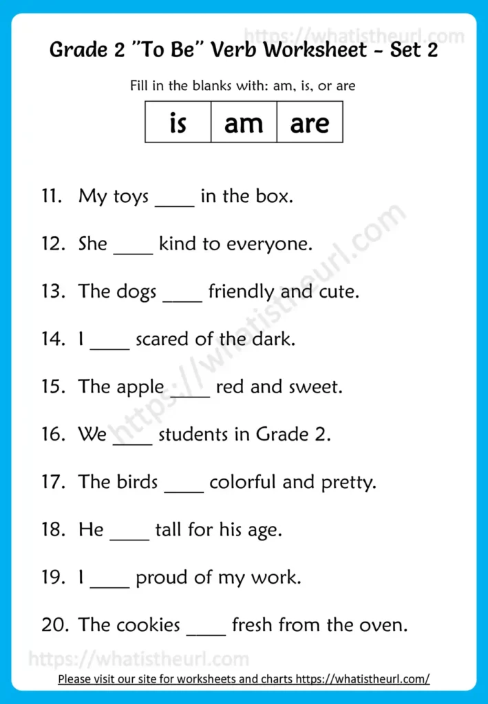 Set 2 - Verb To be Worksheet - Questions Page 2