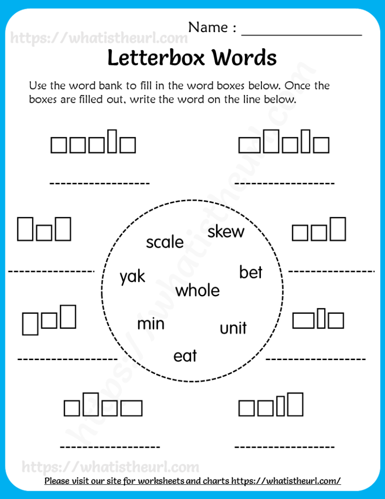 Letterbox Words Worksheets For Grade 2 - Your Home Teacher