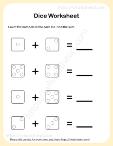 Math Dice Worksheets