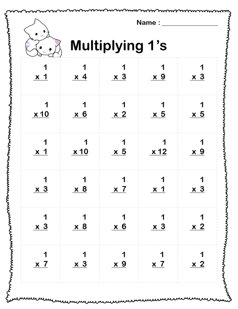 Multiplication Worksheets 1 2 3 4 5