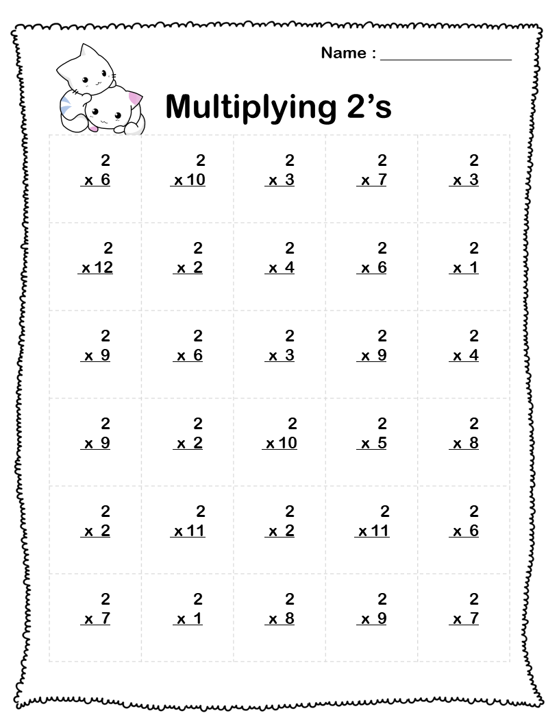 Multiplication Worksheets 20 Questions