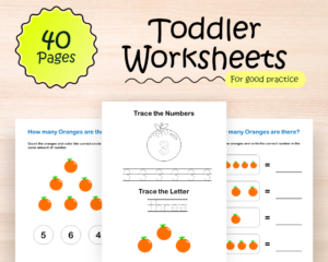 Toddler Worksheets (40 Printable Worksheets), Tracing Worksheets, Numbers, Shapes PDF