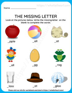 The Missing Letter Worksheets for Grade 1