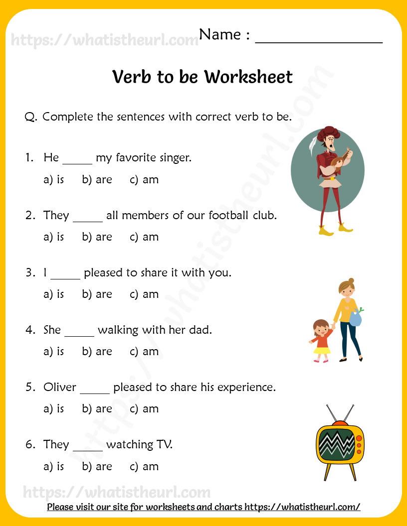 Using The Verb To Be Worksheets